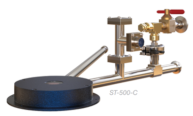 光学分析･顕微鏡観察用 薄型･低振動 LHeクライオスタット　ST-500/500-C ST-500-C型 低振動 クライオスタット　高さ(厚み)：29.5mm