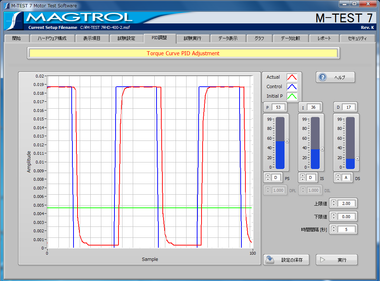 多機能計測ソフトウェア「M-TEST」 PID調整画面