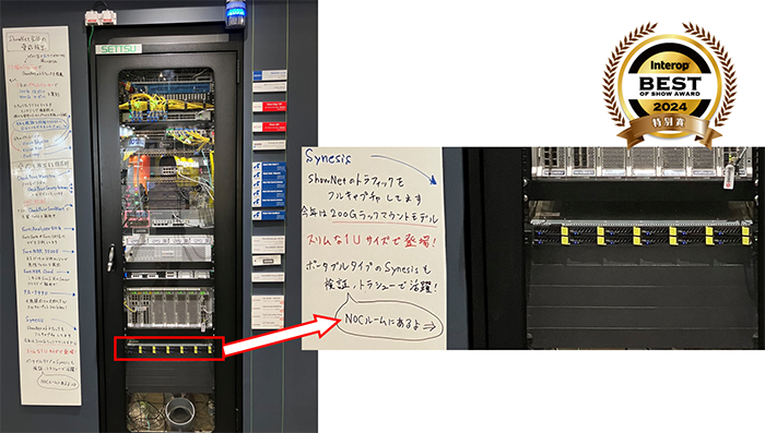 Interop Tokyo 2024 Best of Show Award 審査員特別賞受賞 SYNESIS 200Gラックマウント