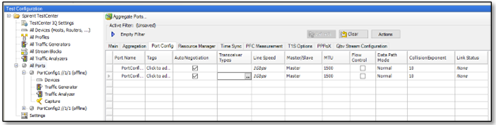 Spirent TestCenter制御GUI（Port Config）