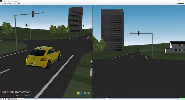 図3：「CarMaker」で模擬する交差点進入場面