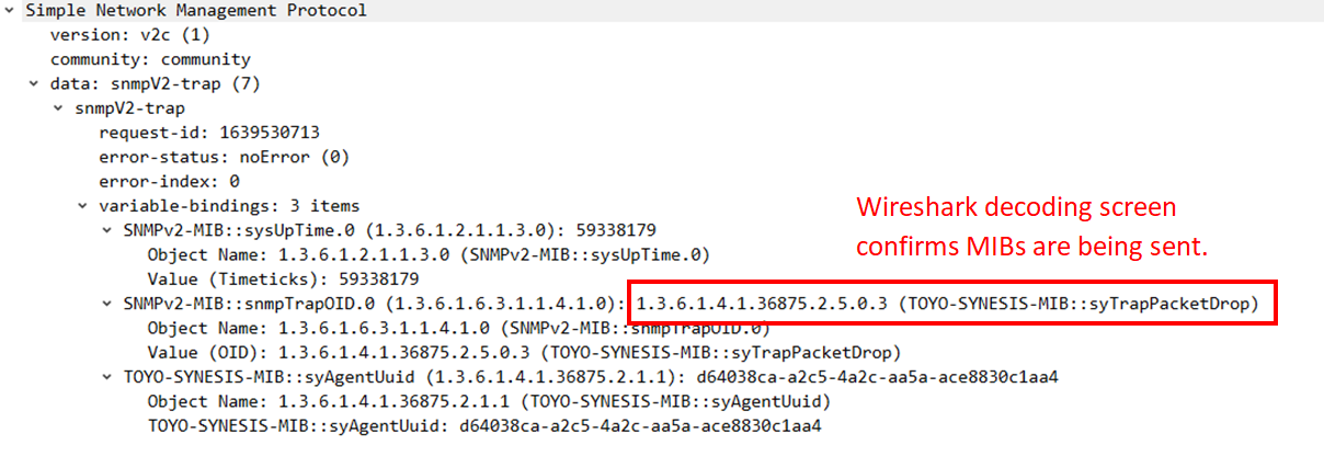 SYNESIS SNMP Trap Decoding Screen